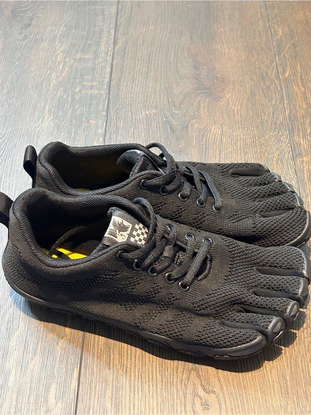 Black Five-Finger Knit Toe Sneakers - Picture 3 of 10